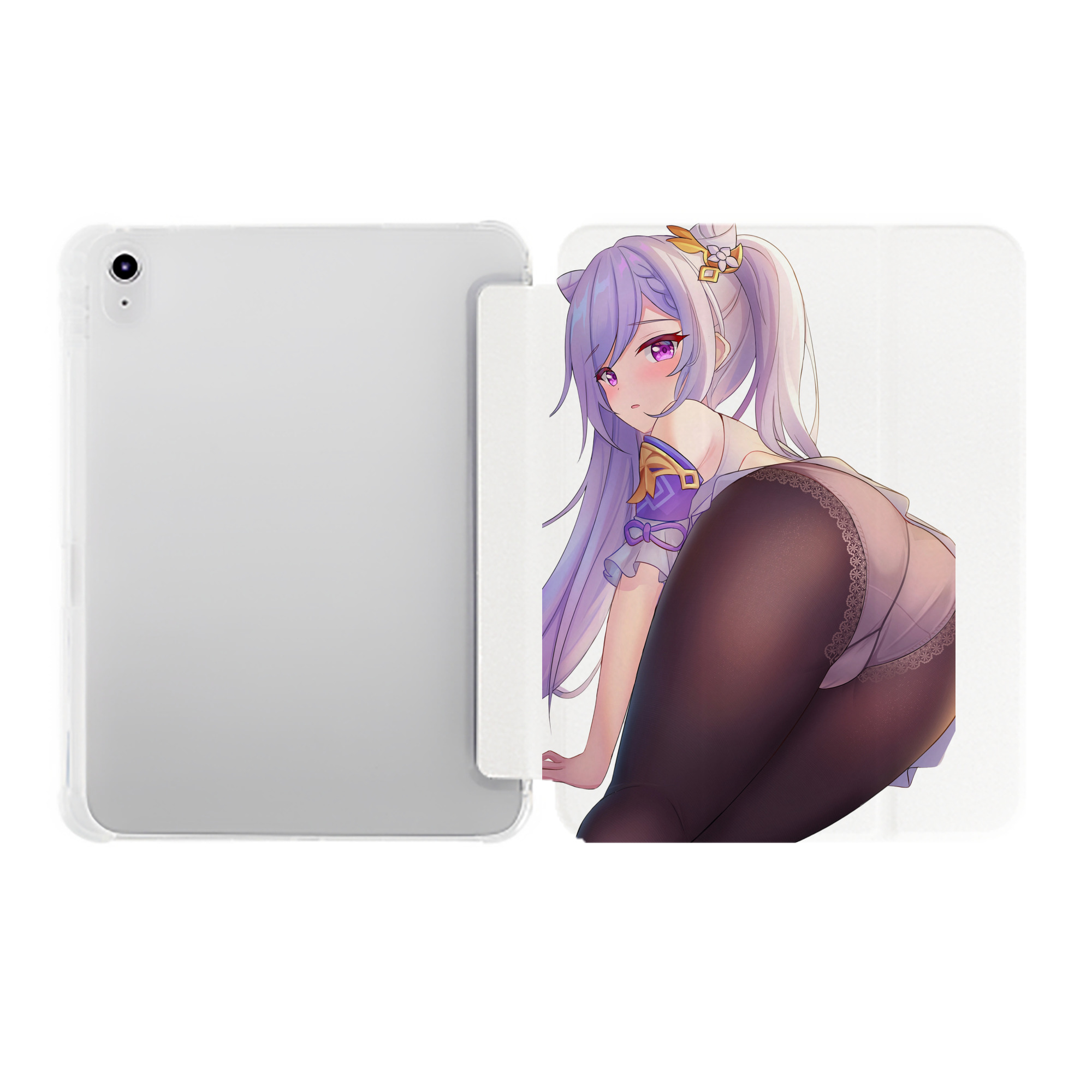げんし神 刻晴 こくせい genshin Kokusei IPad ケース ペン収納付き 三つ折りスタンド PUレザー×シリコン 対応機種9.5/10.5/10.9インチ